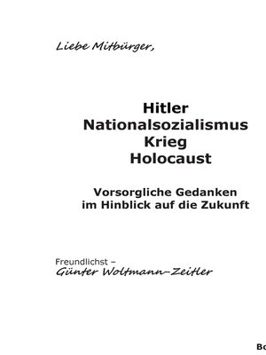 cover image of Hitler Nationalsozialismus Krieg Holocaust